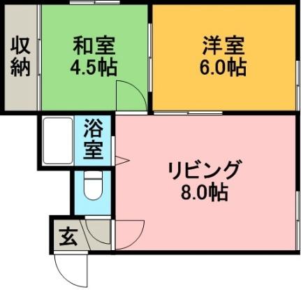 ふじ井ＭＳ 21｜北海道札幌市北区北二十一条西２丁目(賃貸アパート2DK・2階・32.00㎡)の写真 その2