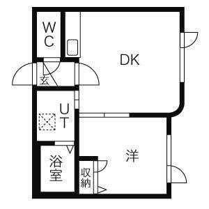 ノースイング28参番館 101｜北海道札幌市北区北二十八条西５丁目(賃貸アパート1DK・1階・21.90㎡)の写真 その2