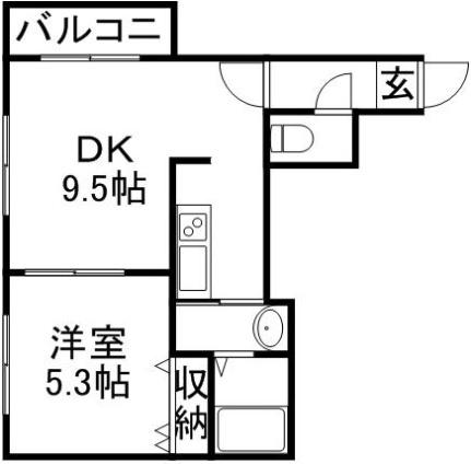 エルミタージュ 408｜北海道札幌市東区北十二条東１２丁目(賃貸マンション1DK・4階・33.94㎡)の写真 その2