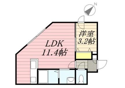 フォレスタ麻生 205｜北海道札幌市北区北四十条西５丁目(賃貸マンション1LDK・2階・33.12㎡)の写真 その2