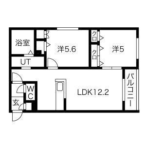 Ｈａｌｅｎｉｘ　北円山 306｜北海道札幌市中央区北五条西２０丁目(賃貸マンション2LDK・3階・52.76㎡)の写真 その2