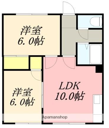 山下コーポラス 102｜北海道小樽市松ケ枝２丁目(賃貸アパート2DK・1階・46.37㎡)の写真 その2