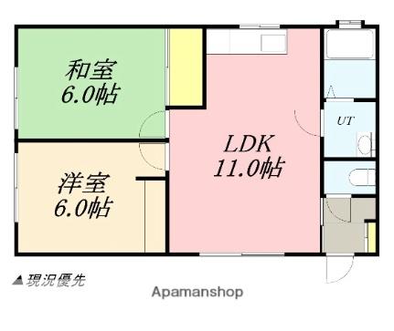 コーポ加桜 C｜北海道小樽市桜２丁目(賃貸アパート2LDK・2階・46.77㎡)の写真 その2