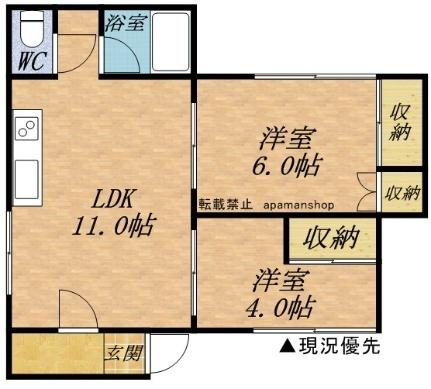 プチメゾン入船 101｜北海道小樽市入船４丁目(賃貸アパート2LDK・1階・47.79㎡)の写真 その2