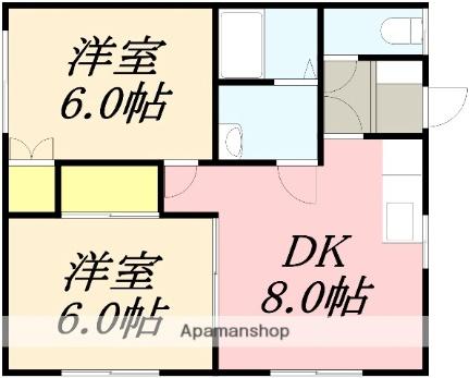 近江ハイツ（左中） J｜北海道小樽市桜５丁目(賃貸アパート2DK・1階・43.00㎡)の写真 その2