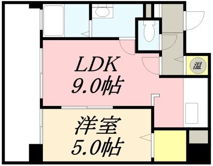 オタルベイサイドシティ7棟 1006｜北海道小樽市築港(賃貸アパート1DK・10階・40.32㎡)の写真 その2