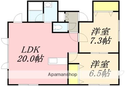 アメニティパークII 202｜北海道小樽市入船５丁目(賃貸アパート2LDK・2階・63.60㎡)の写真 その2