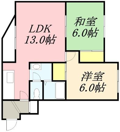 クリアエミネンス 105｜北海道小樽市奥沢３丁目(賃貸アパート2LDK・1階・53.25㎡)の写真 その2