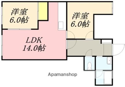 アメニティ相生III 202｜北海道小樽市相生町(賃貸アパート2LDK・2階・63.00㎡)の写真 その2