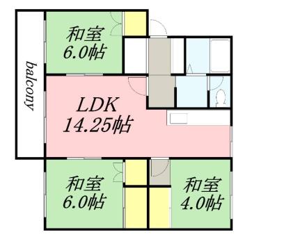 ソル入船 201｜北海道小樽市入船５丁目(賃貸マンション3LDK・2階・65.00㎡)の写真 その2