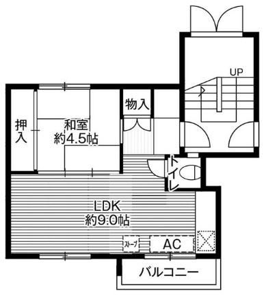 ビレッジハウス銭函1号棟 0102 ｜ 北海道小樽市銭函１丁目（賃貸マンション2K・1階・34.34㎡） その2