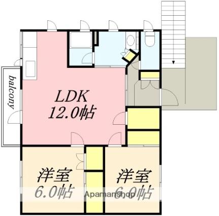 サンリバーオタモイ 1｜北海道小樽市オタモイ１丁目(賃貸アパート2LDK・2階・42.00㎡)の写真 その2