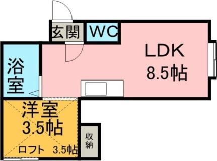 ＡＭＳ緑Ｂ棟 0107｜北海道小樽市緑１丁目(賃貸アパート1DK・2階・37.32㎡)の写真 その2