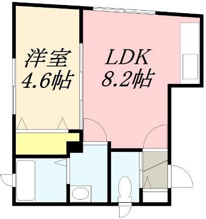 コーポユキアカリ 202｜北海道小樽市色内１丁目(賃貸マンション1LDK・2階・30.73㎡)の写真 その2