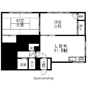 マンション河原 102｜北海道小樽市奥沢３丁目(賃貸アパート2LDK・2階・43.70㎡)の写真 その2