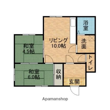 佐藤アパート2 1階｜北海道小樽市若竹町(賃貸アパート2LDK・1階・38.80㎡)の写真 その2