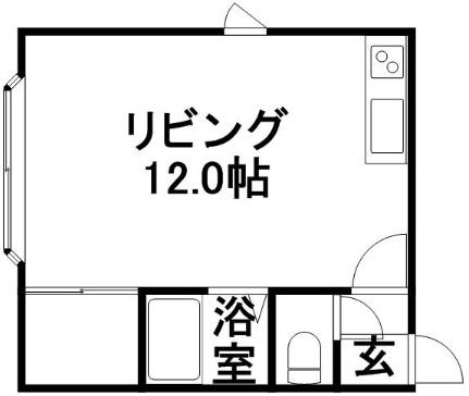 サンホームＭＳ　16番館 205｜北海道札幌市白石区栄通１６丁目(賃貸アパート1R・2階・25.92㎡)の写真 その2