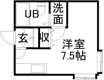 北海パレス19 10 ｜ 北海道札幌市白石区南郷通１９丁目南（賃貸アパート1R・2階・17.13㎡） その2