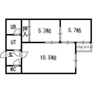 ハイセンス札幌 00102｜北海道札幌市白石区本郷通８丁目南(賃貸マンション2LDK・1階・42.93㎡)の写真 その2