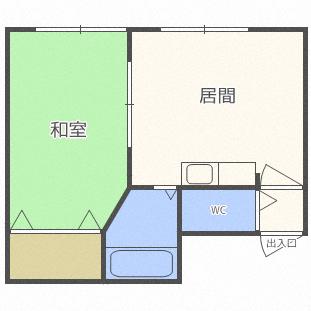 高台ハイツＡ 21｜北海道札幌市豊平区平岸六条１２丁目(賃貸アパート1DK・2階・25.58㎡)の写真 その2