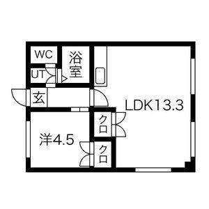 レインボー21 301｜北海道札幌市白石区栄通２１丁目(賃貸マンション1LDK・3階・42.64㎡)の写真 その2