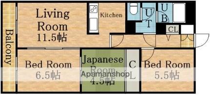 カナルハイツ 702｜北海道札幌市東区北四十一条東１丁目(賃貸マンション3LDK・7階・61.56㎡)の写真 その2