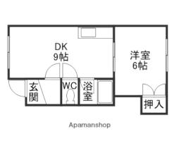 ハイツアイリス 2階1LDKの間取り