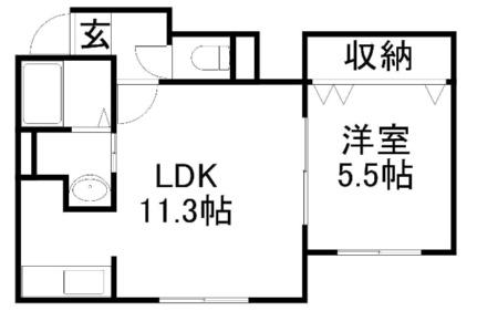 パストラーレＳＵＨＡＲＡ 202｜北海道札幌市北区北二十六条西８丁目(賃貸アパート1LDK・2階・37.54㎡)の写真 その2