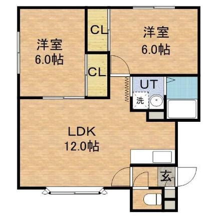 ピュアクレスト 201｜北海道札幌市北区太平三条３丁目(賃貸アパート2LDK・2階・55.08㎡)の写真 その2