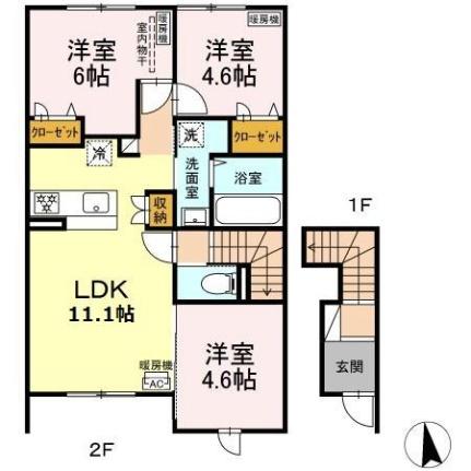 ＤーＲＯＯＭ篠路　I 202 ｜ 北海道札幌市北区篠路四条７丁目（賃貸アパート3LDK・2階・69.08㎡） その2