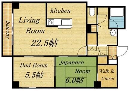 北円山シャトー桂和 401｜北海道札幌市中央区北五条西２７丁目(賃貸マンション2LDK・4階・67.76㎡)の写真 その2