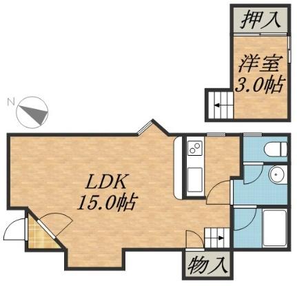 メゾネ山の手 103｜北海道札幌市西区山の手六条５丁目(賃貸アパート1LDK・1階・34.00㎡)の写真 その2