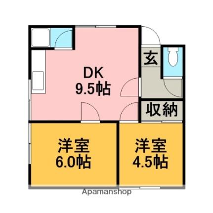 コーポむつみ 202｜北海道札幌市手稲区前田一条１０丁目(賃貸アパート2DK・2階・38.75㎡)の写真 その2