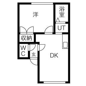 アーバン稲穂 105｜北海道札幌市手稲区稲穂一条２丁目(賃貸アパート1DK・2階・28.35㎡)の写真 その2