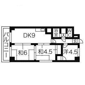 グランドパレス啓明 801｜北海道札幌市中央区南六条西１７丁目(賃貸マンション3LDK・8階・54.45㎡)の写真 その2