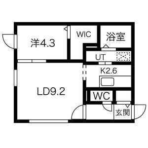 ｄｏｕｚｉｅｍｅ　V（ドゥージエムファイブ） 305｜北海道札幌市西区西町北１６丁目(賃貸マンション1LDK・3階・35.28㎡)の写真 その2