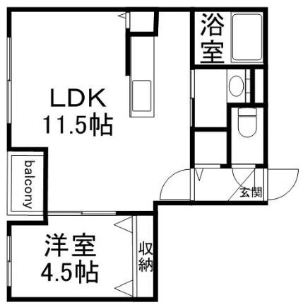 カサヴェルデ平岸 408｜北海道札幌市豊平区平岸四条１１丁目(賃貸マンション1LDK・4階・35.76㎡)の写真 その2