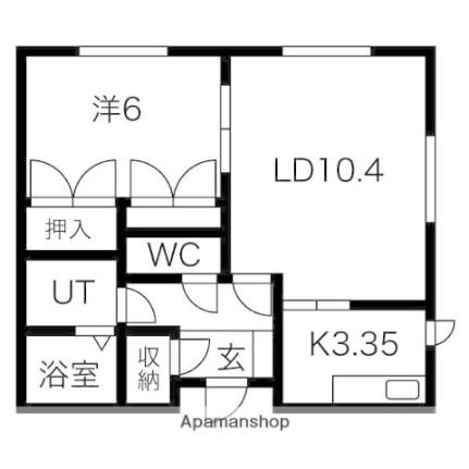 ロジェキクスイ 202｜北海道札幌市白石区菊水三条４丁目(賃貸アパート1LDK・2階・47.92㎡)の写真 その2