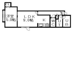 レジデンスエルシエーロ 206 ｜ 北海道札幌市白石区菊水元町一条１丁目（賃貸アパート1LDK・2階・35.65㎡） その2