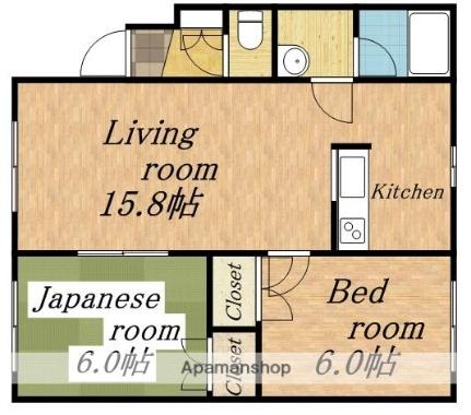 コーポ石倉5 202｜北海道札幌市豊平区美園四条８丁目(賃貸マンション2LDK・2階・51.15㎡)の写真 その2