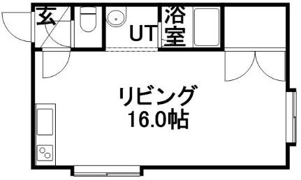 サンホームＭＳ　Ｎｏ．8 205｜北海道札幌市白石区南郷通１１丁目南(賃貸アパート1R・2階・33.26㎡)の写真 その2