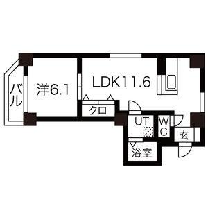 ＨＩＬＬＴＯＰ　ＴＯＷＥＲ 08c｜北海道札幌市豊平区平岸一条８丁目(賃貸マンション1LDK・8階・38.71㎡)の写真 その2