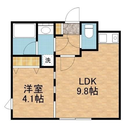 ノースバレー 310 ｜ 北海道北広島市新富町東１丁目（賃貸マンション1LDK・1階・32.40㎡） その2