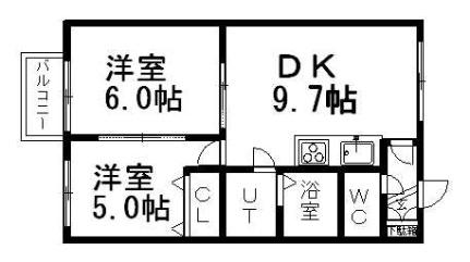 Ｈｉｇｈ　ｒｅｎｔ　Ｅａｓｔ 0203｜北海道札幌市白石区東札幌二条２丁目(賃貸アパート2LDK・2階・43.74㎡)の写真 その2