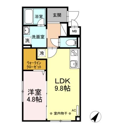 サンフレア 205｜北海道札幌市白石区菊水元町三条４丁目(賃貸マンション1LDK・2階・40.99㎡)の写真 その2