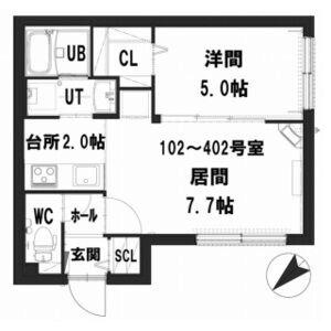 ガーデンクォーツ 402｜北海道札幌市白石区東札幌六条５丁目(賃貸マンション1LDK・4階・35.61㎡)の写真 その2