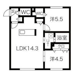 ＣｒｅａＭａｉｓｏｎ東札幌ＳＷ 5階2LDKの間取り