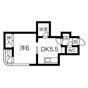 ハイエスト宮の森 305｜北海道札幌市中央区北五条西２９丁目(賃貸マンション1DK・3階・27.56㎡)の写真 その2