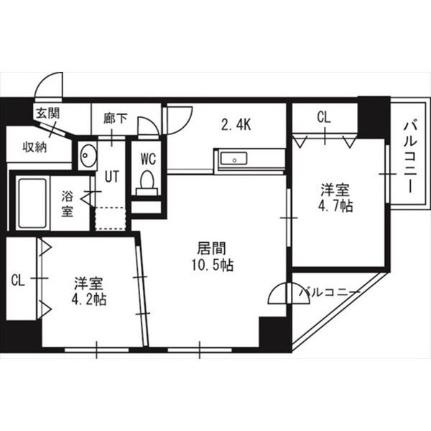 グランカーサ南6条 00707｜北海道札幌市中央区南六条西７丁目(賃貸マンション2LDK・7階・53.00㎡)の写真 その2