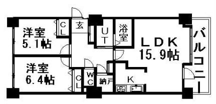 オリエンタルコート大友 505｜北海道札幌市中央区南四条東４丁目(賃貸マンション2LDK・5階・65.20㎡)の写真 その2